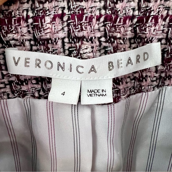 VERONICA BEARD | Theron Tweed Double Breasted Pink Purple Dickey Blazer Jacket 4 - Picture 9 of 15